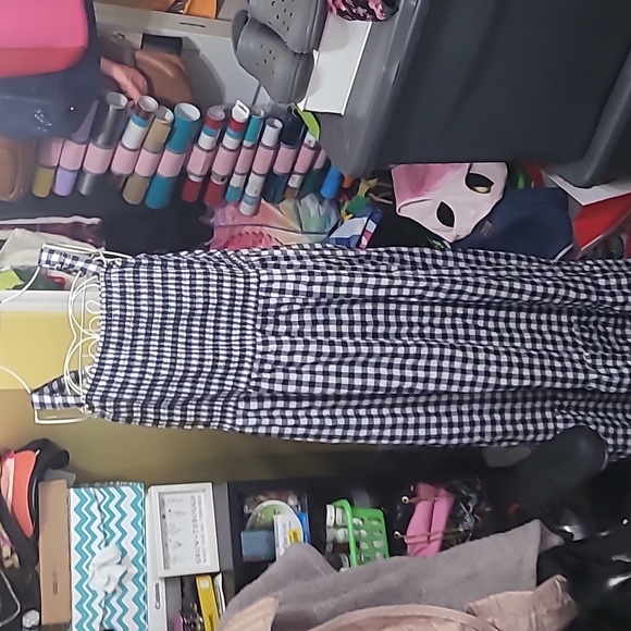 NWT Lane Bryant Square-Neck Flounce Hem Gingham Midi Dress Size 18/20 - Picture 3 of 6